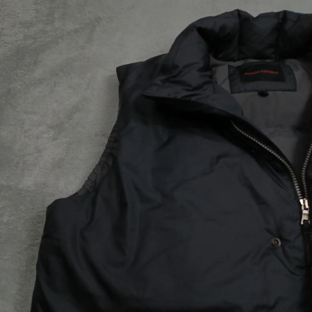 Banana Republic Vest Mens Large Black Down Pockets Preppy Full‎ Zip